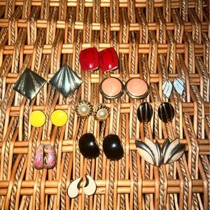 11 Pairs of Vintage Earrings Gold Napier & Monet etc.